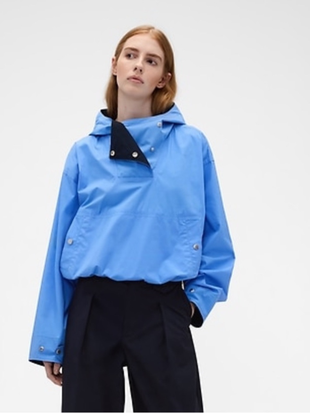 GAP x Victoria Beckham Blue Hooded Pullover Jacket Sz L, XL, XXL Sold Out NWT